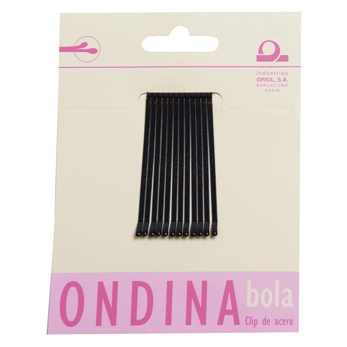 CARTON 12 CLIPS BOLA NEGRO 50 MM