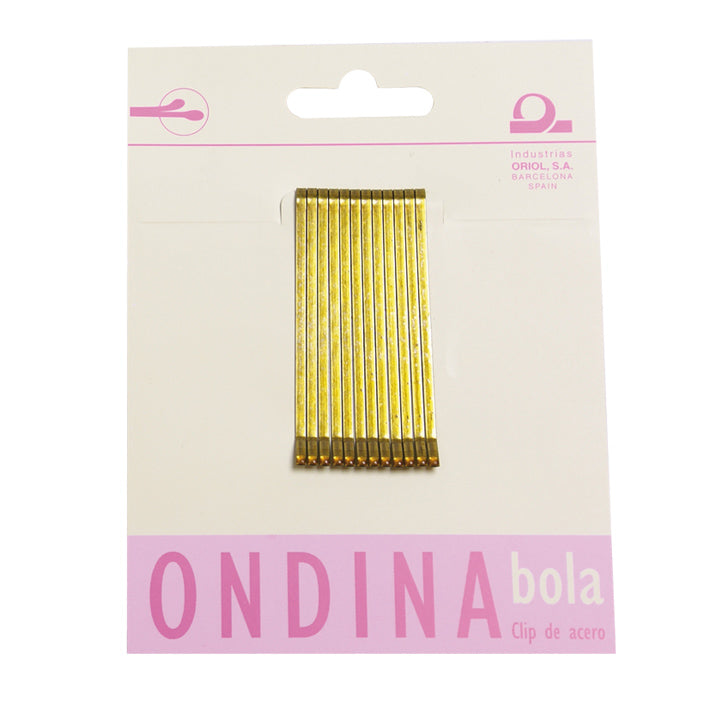 CARTON 12 CLIPS BOLA BRONCE 50 MM
