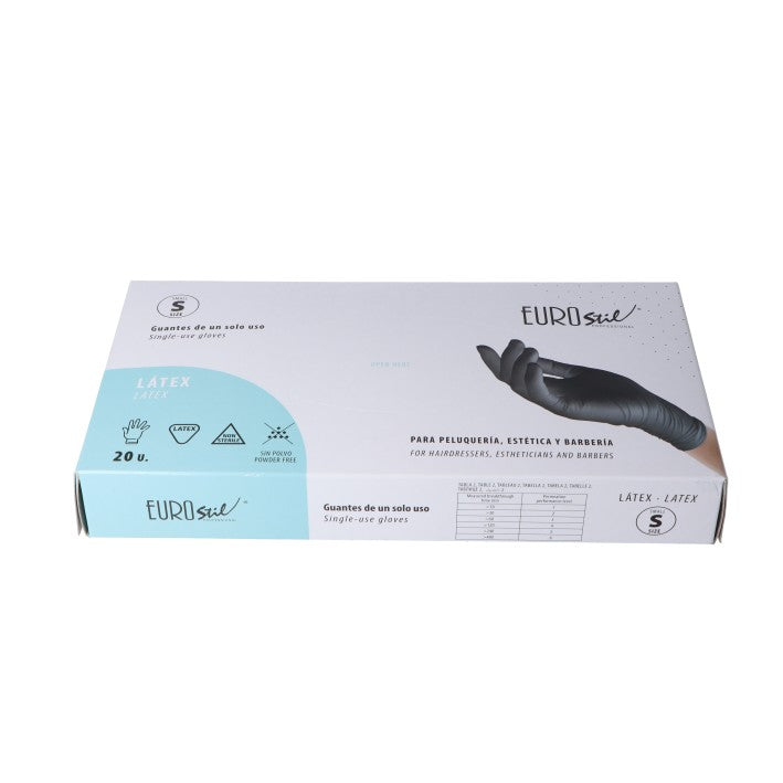 CAJA 20 GUANTES LATEX NEG.TEXTURIZADOS T/PEQ.