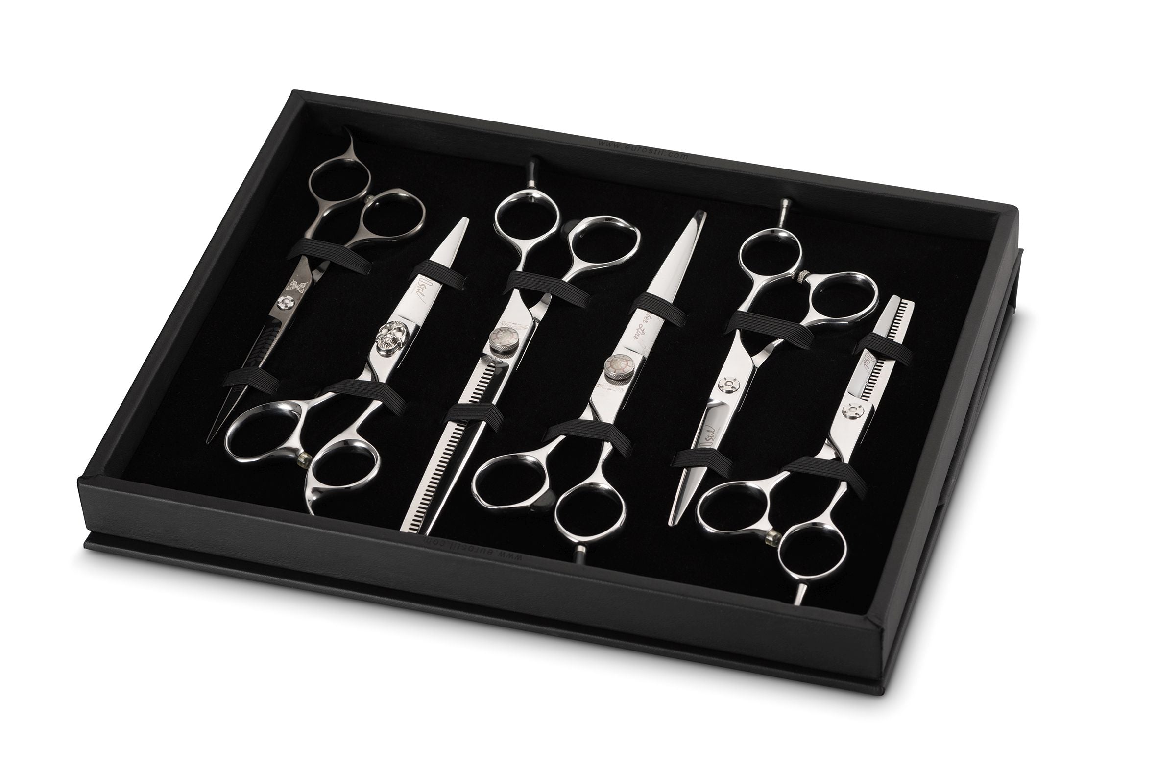 ESTUCHE MUESTRARIO PREMIUM CON 6 TIJERAS