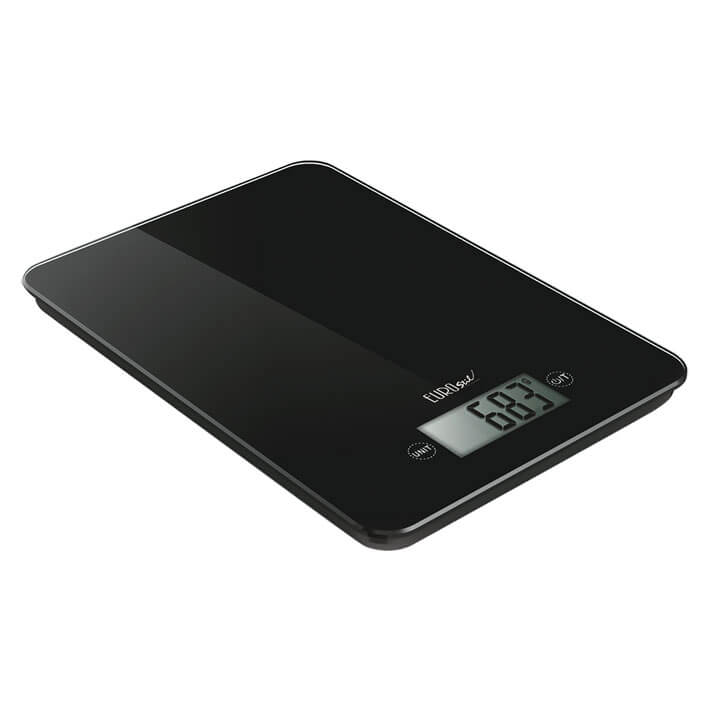 BALANZA DIGITAL NEGRA RECTANG. 5 KG.(1 GRAMO)