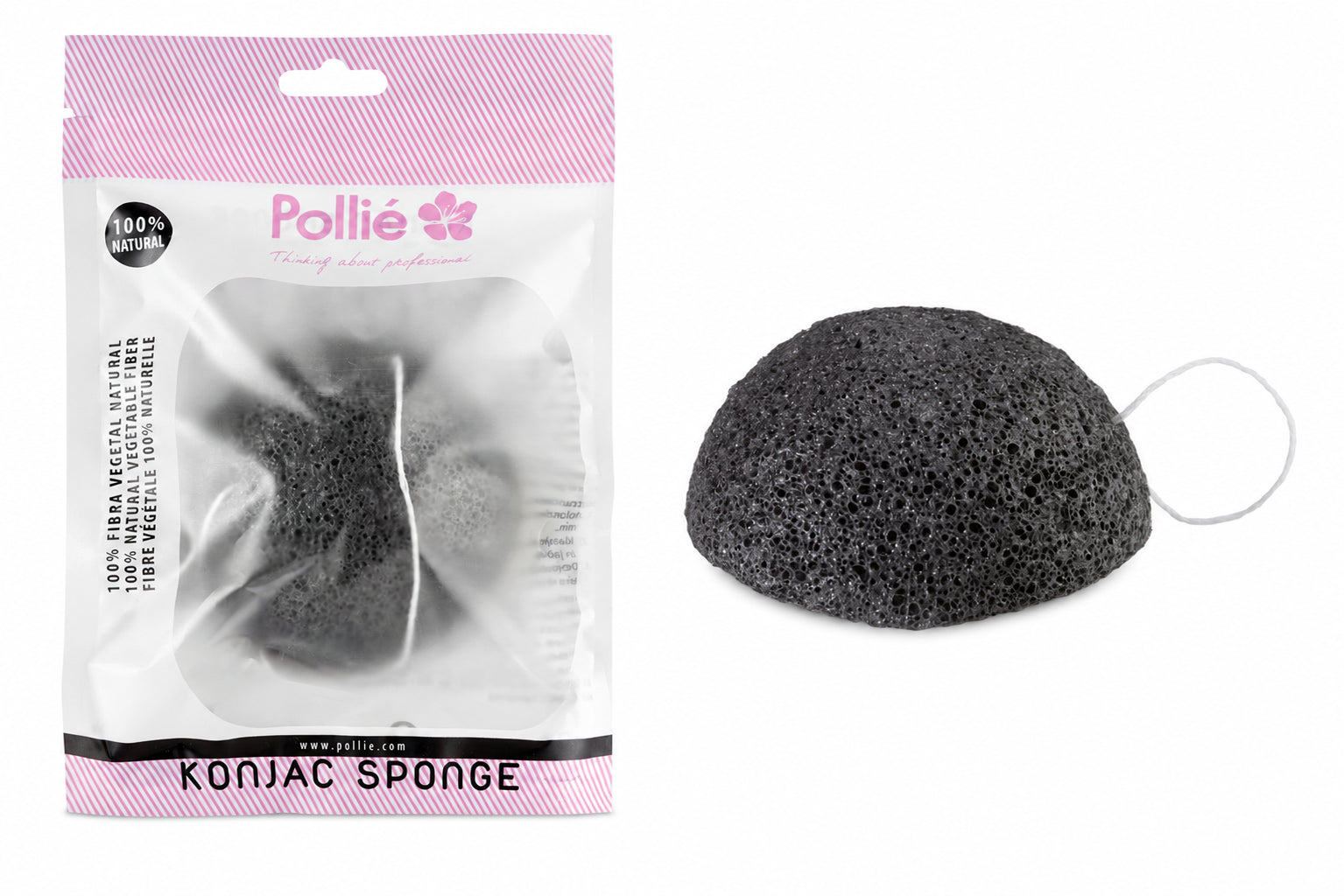 ESPONJA KONJAC CARBON NATURAL