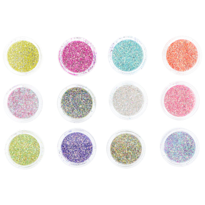 GLITTER PARA NAIL ART SURTIDOS 1G X12 COLORES