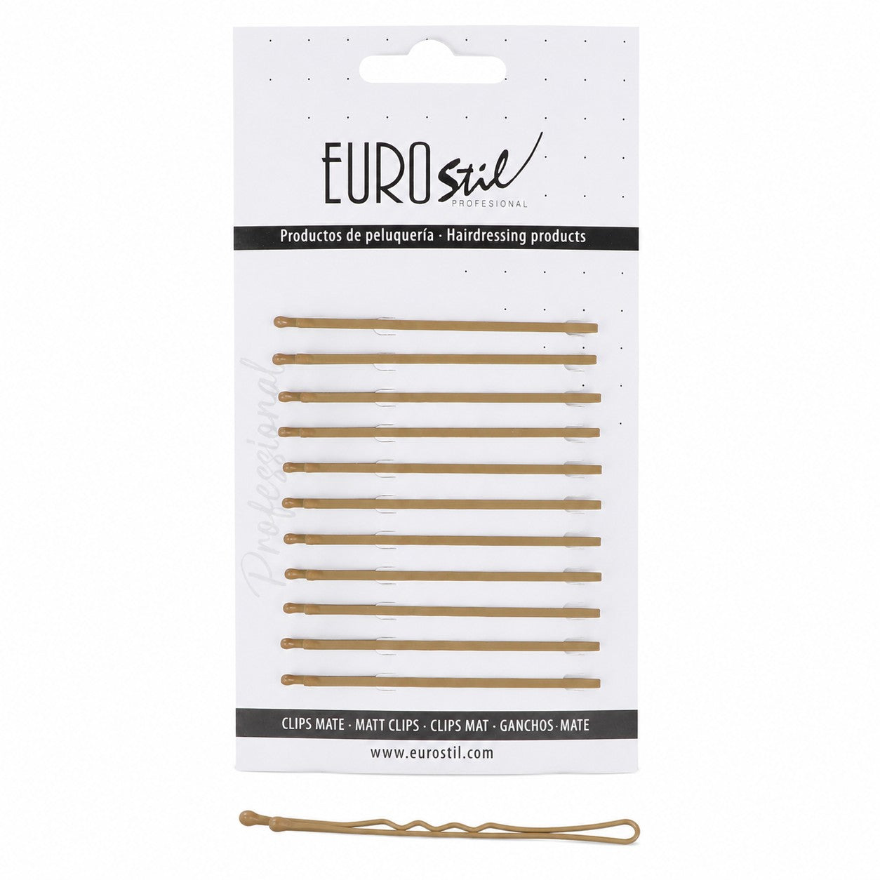 CARTON 12 CLIPS ONDULADOS BRONCE MATE 65 MM