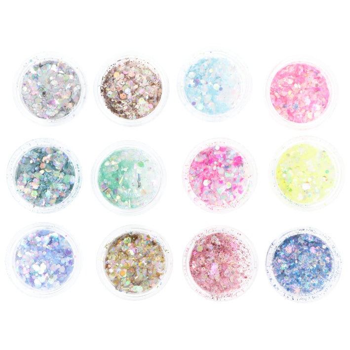 POLVOS GLITTER BRILLO NAIL ART 1,5GX12 COLOR