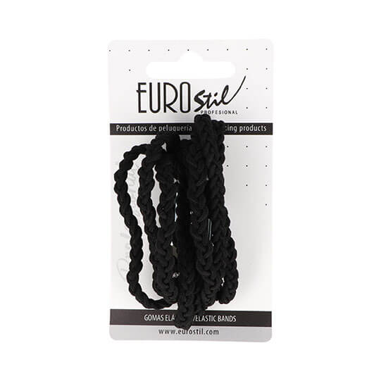 CARTON 8 GOMAS TRENZADAS COLOR NEGRO