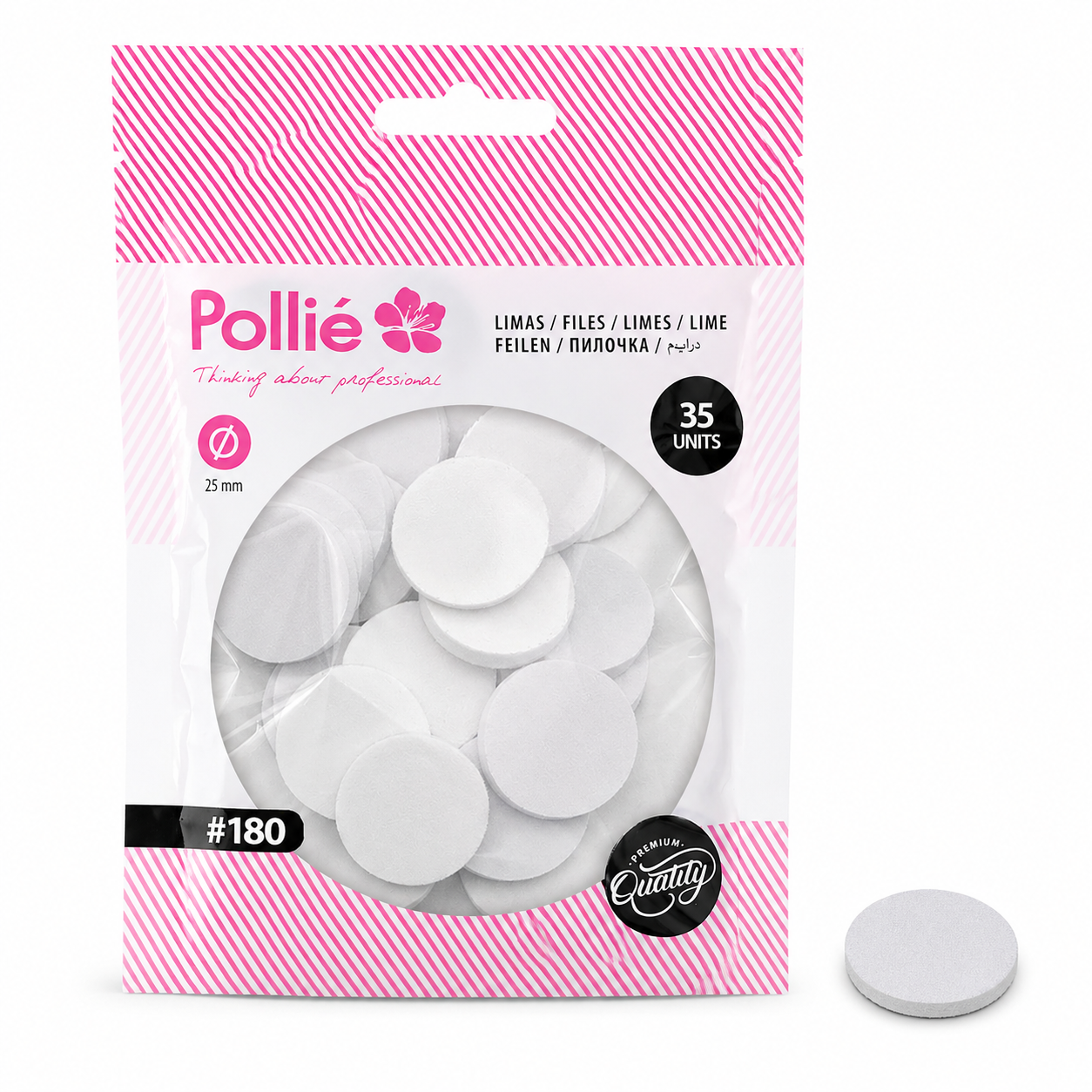 BOLSA 35 LIMAS PULIDORAS #180PARA DISCO 25 MM