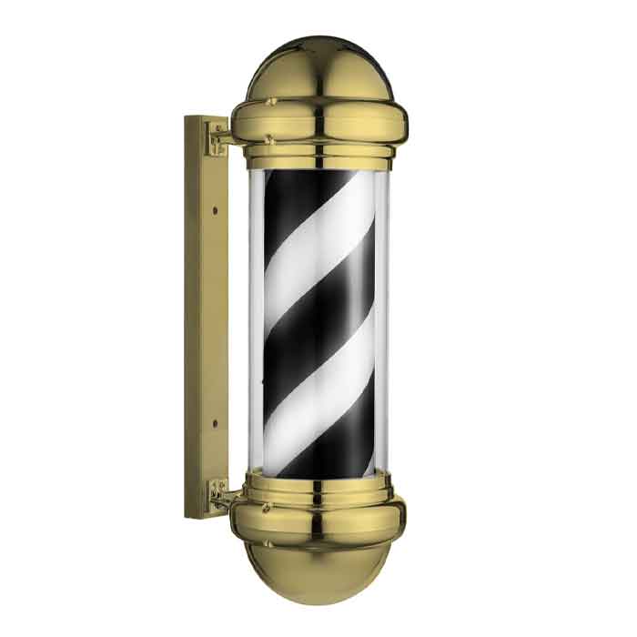 POLO BARBER CROMADO DORADO RAYAS BLANCO-NEGRO