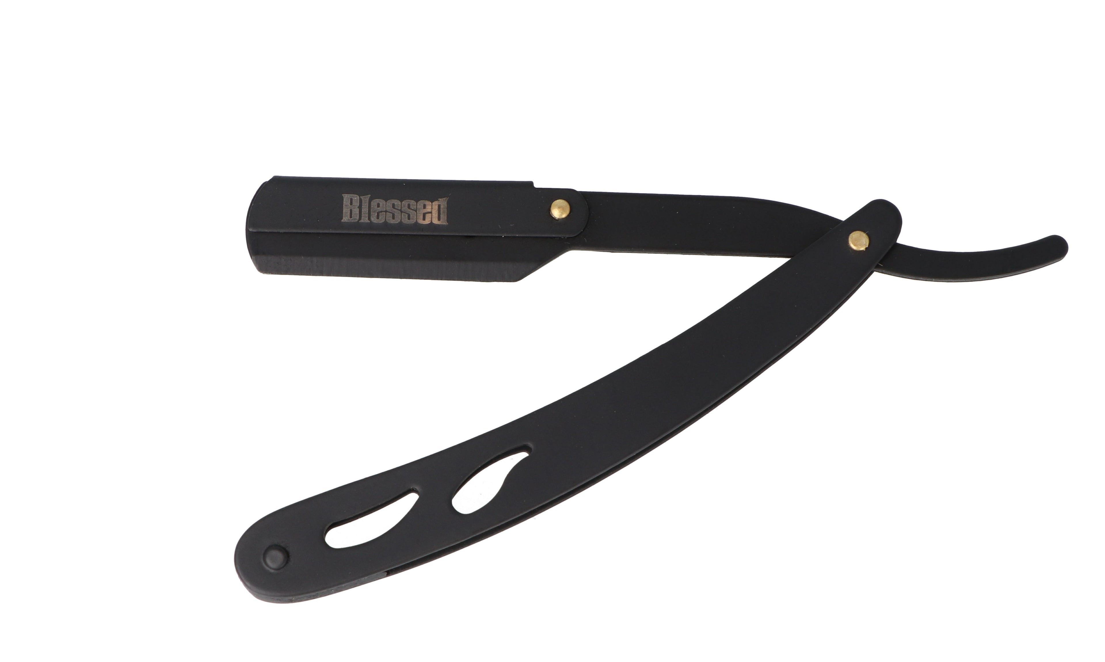 NAVAJA DE MARIPOSA MANGO METAL NEGRO BLESSED