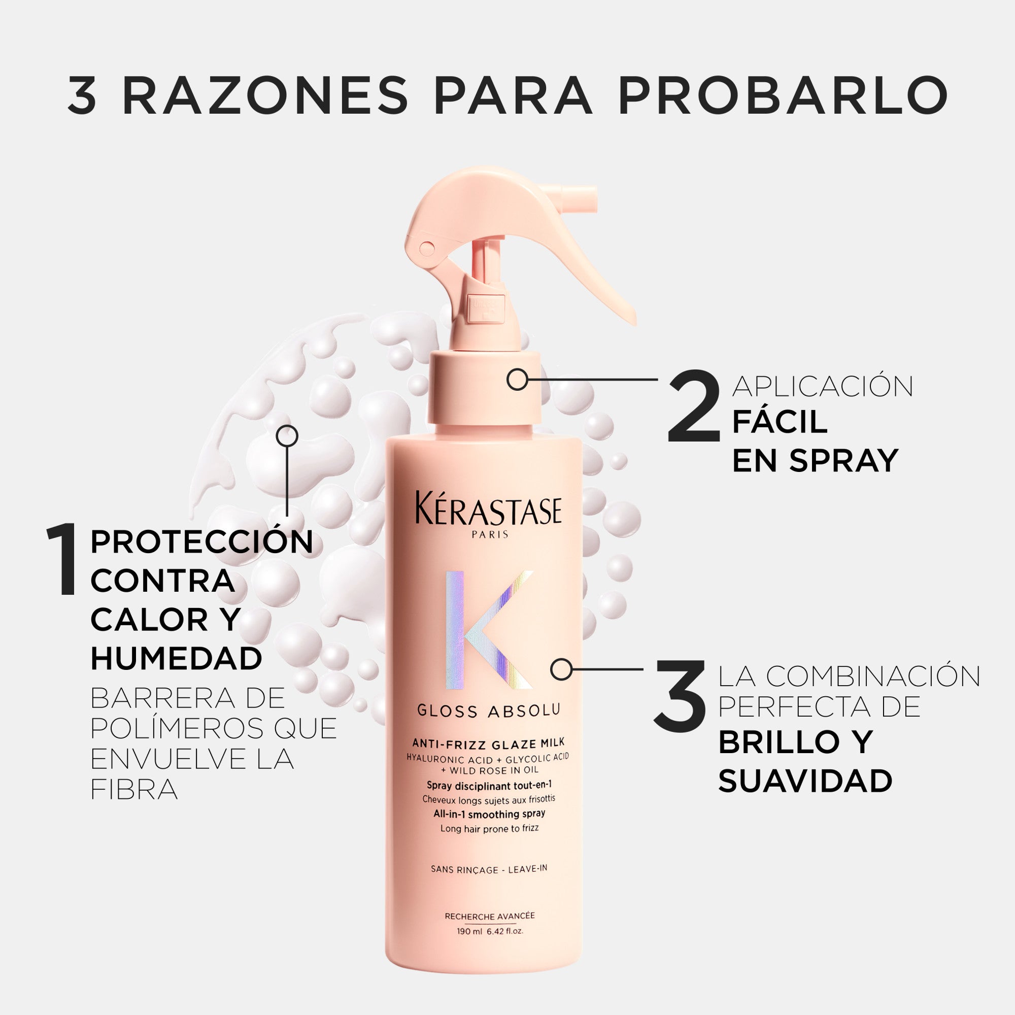 SPRAY  GLOSS ABSOLU ANTI-FRIZZ GLAZE MILK 190ML