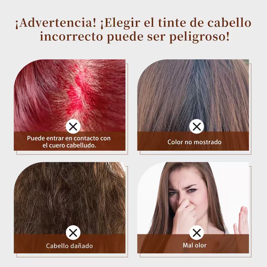 Champú Orgánico Colorante 3 en 1 HERMOSA – Cubre Canas, Aporta Color Natural y Brillo
