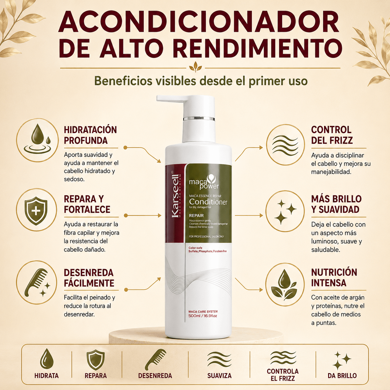KARSEELL Acondicionador Reparador Maca Essence 500 ml