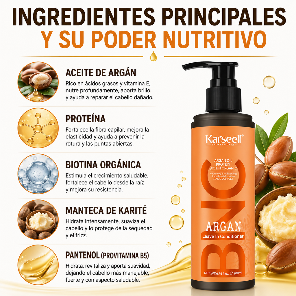 KARSEELL Acondicionador Capilar Sin Aclarado Leave In 200 ml