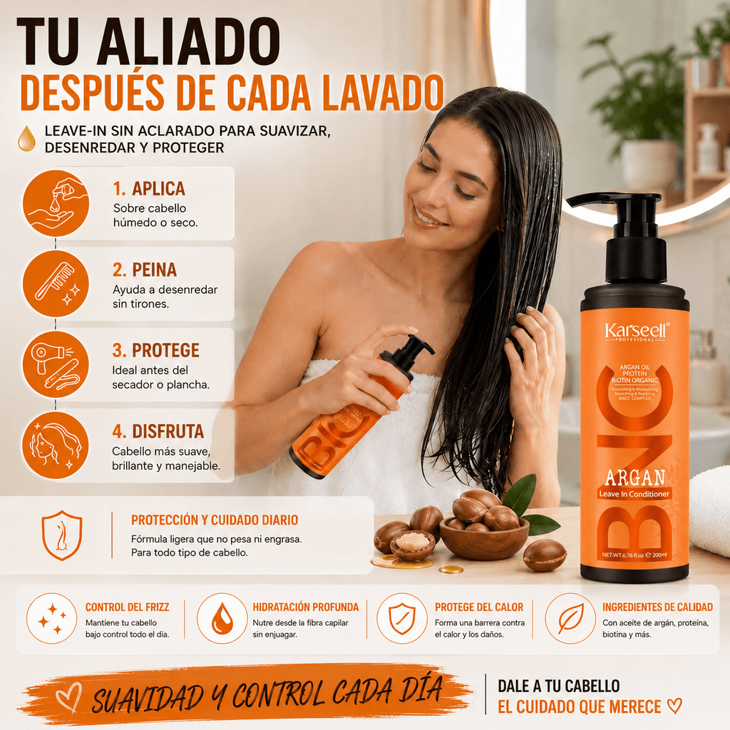 KARSEELL Acondicionador Capilar Sin Aclarado Leave In 200 ml