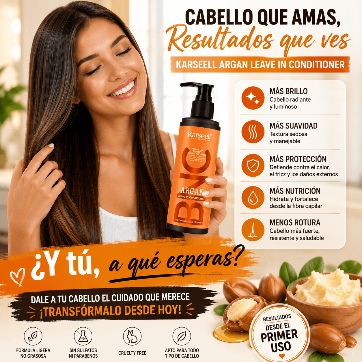 KARSEELL Acondicionador Capilar Sin Aclarado Leave In 200 ml