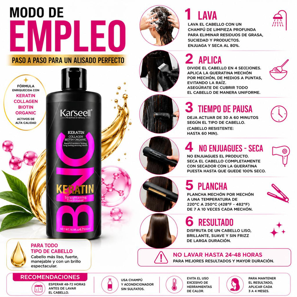 KARSEELL Queratina Alisadora BNC Sin Formol 500 ml