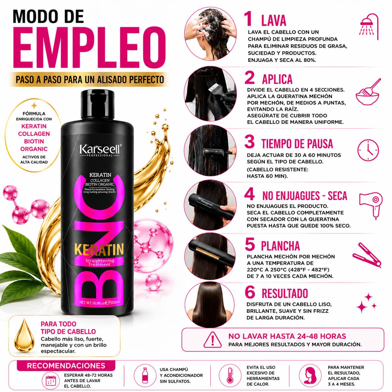 KARSEELL Queratina Alisadora BNC Sin Formol 500 ml