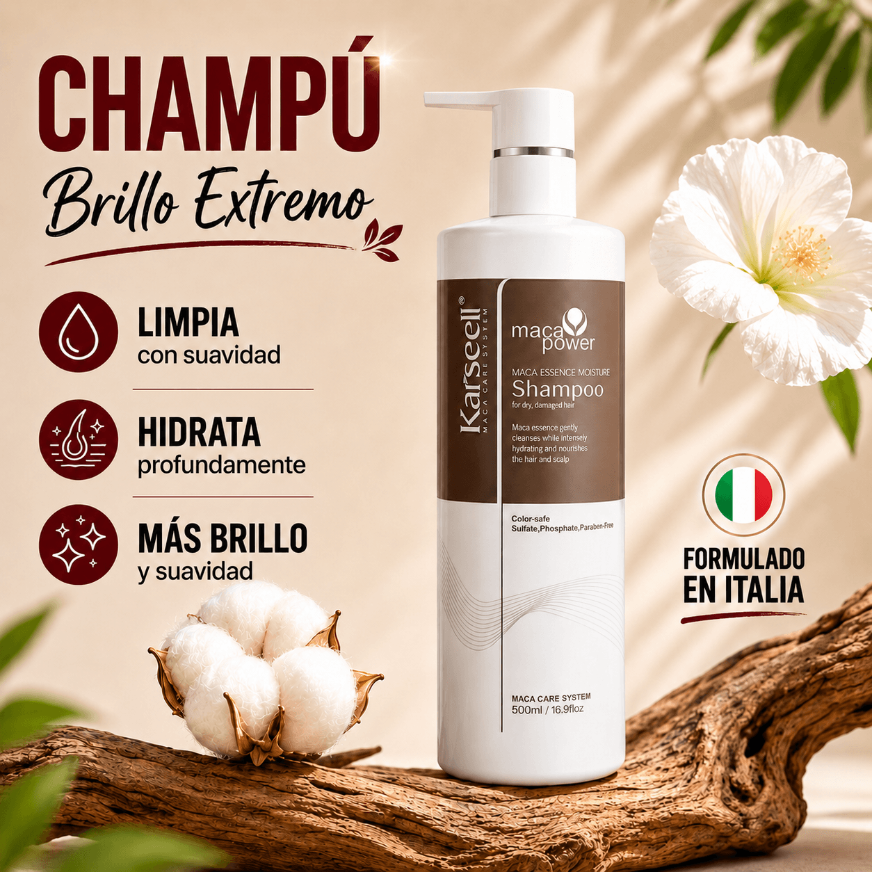 KARSEELL Champú Hidratante Profesional Maca Essence 500 ml