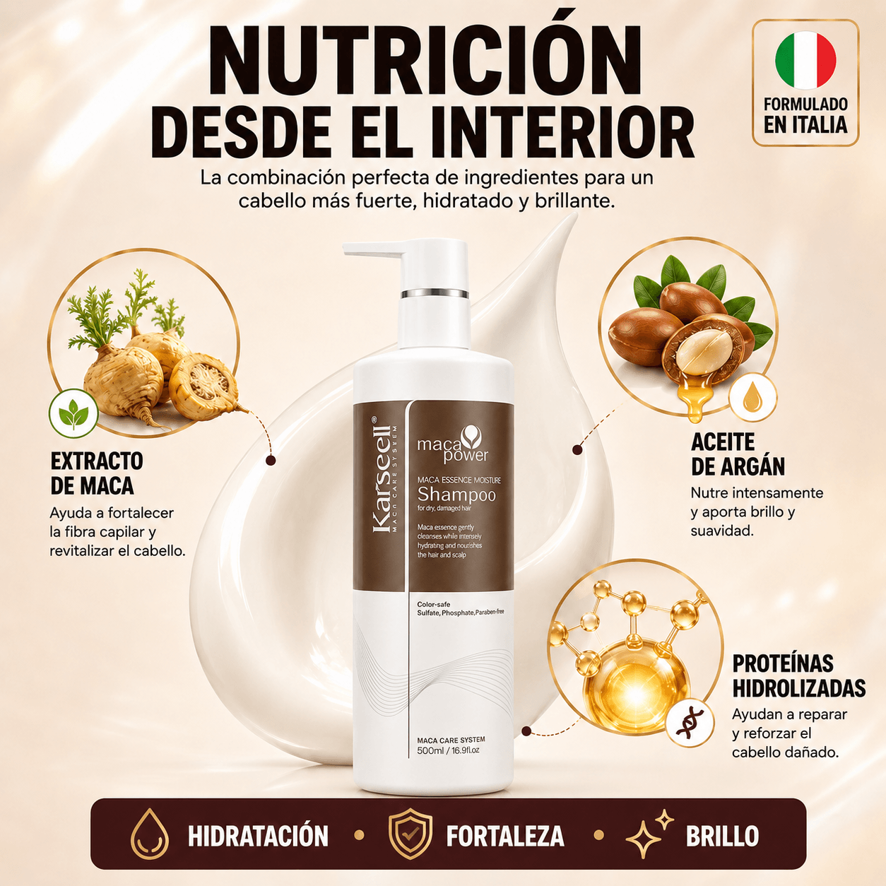 KARSEELL Champú Hidratante Profesional Maca Essence 500 ml