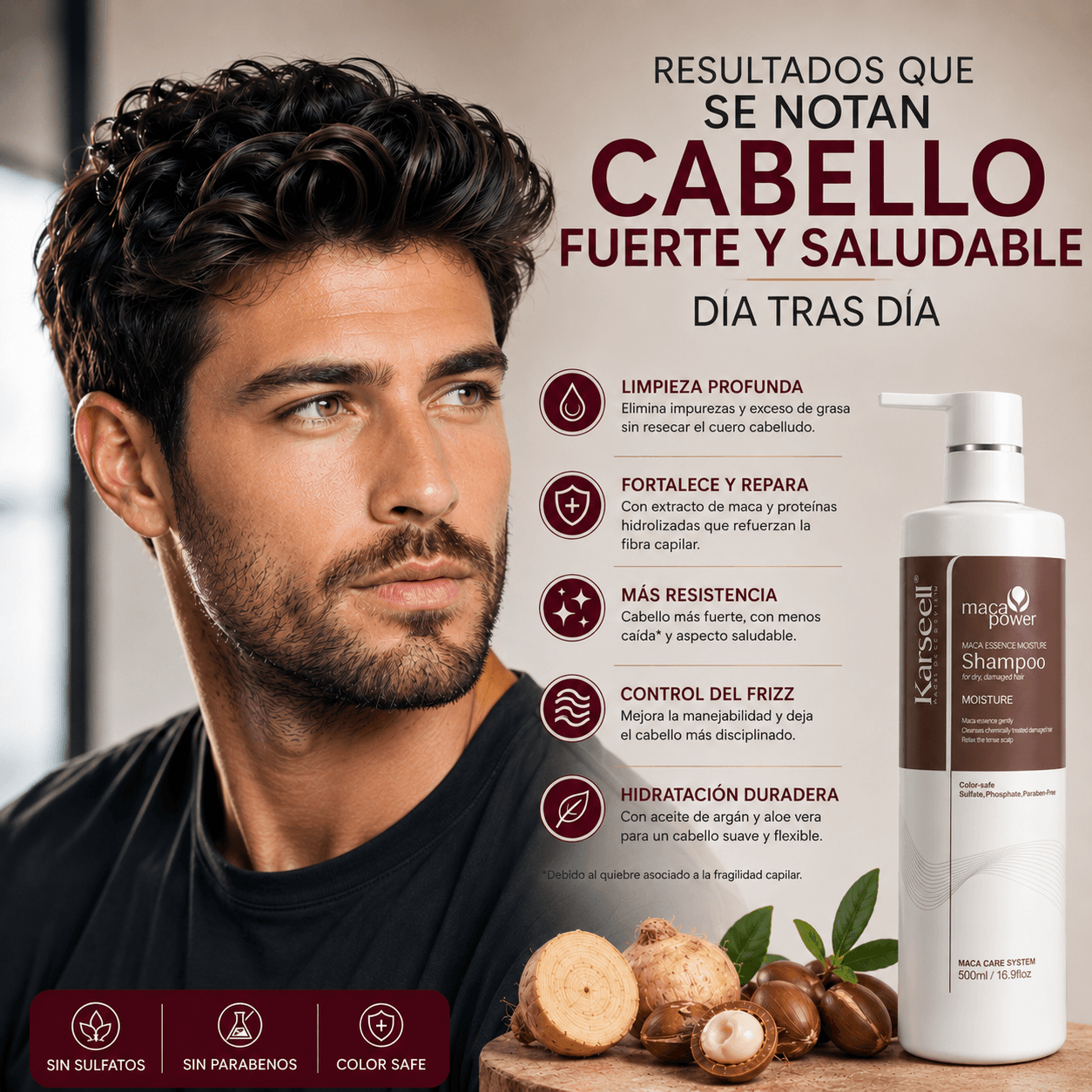 KARSEELL Champú Hidratante Profesional Maca Essence 500 ml