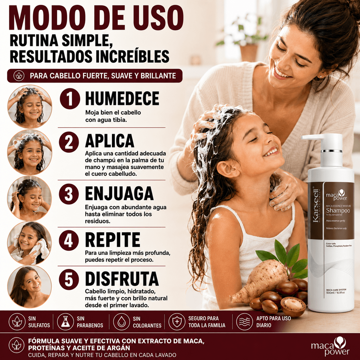 KARSEELL Champú Hidratante Profesional Maca Essence 500 ml