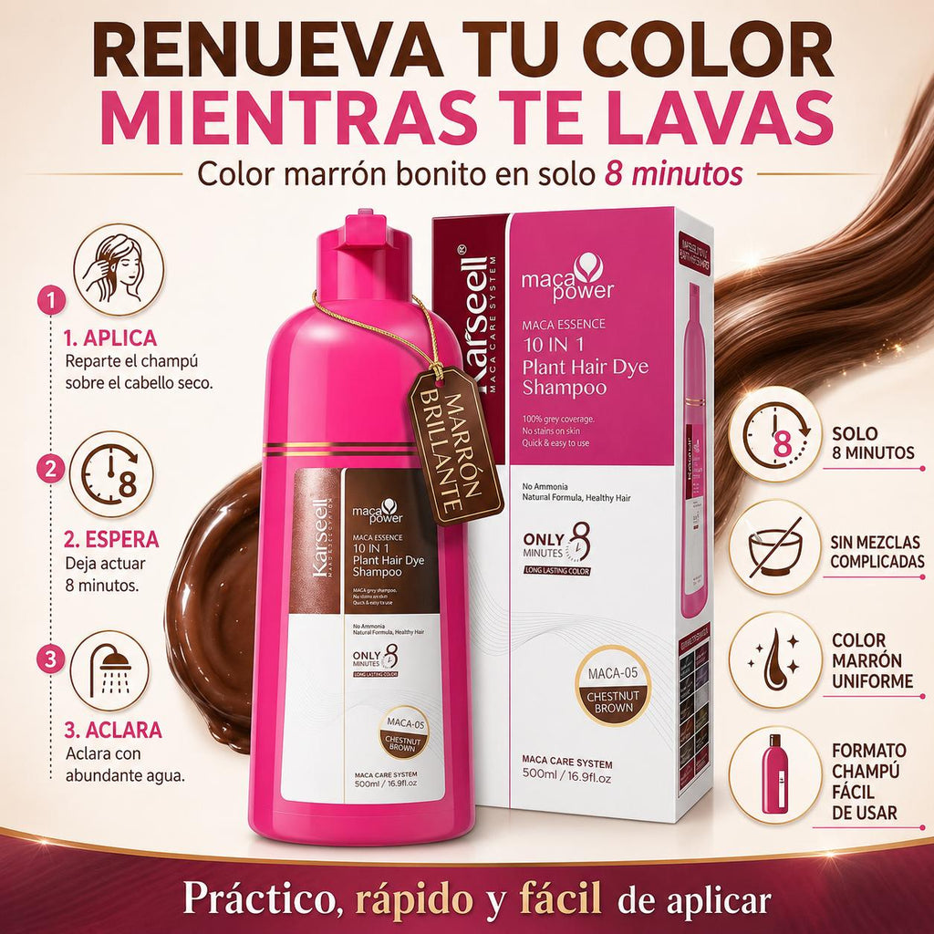 KARSEELL Champú Tinte Castaño Natural Chestnut Brown 500 ml