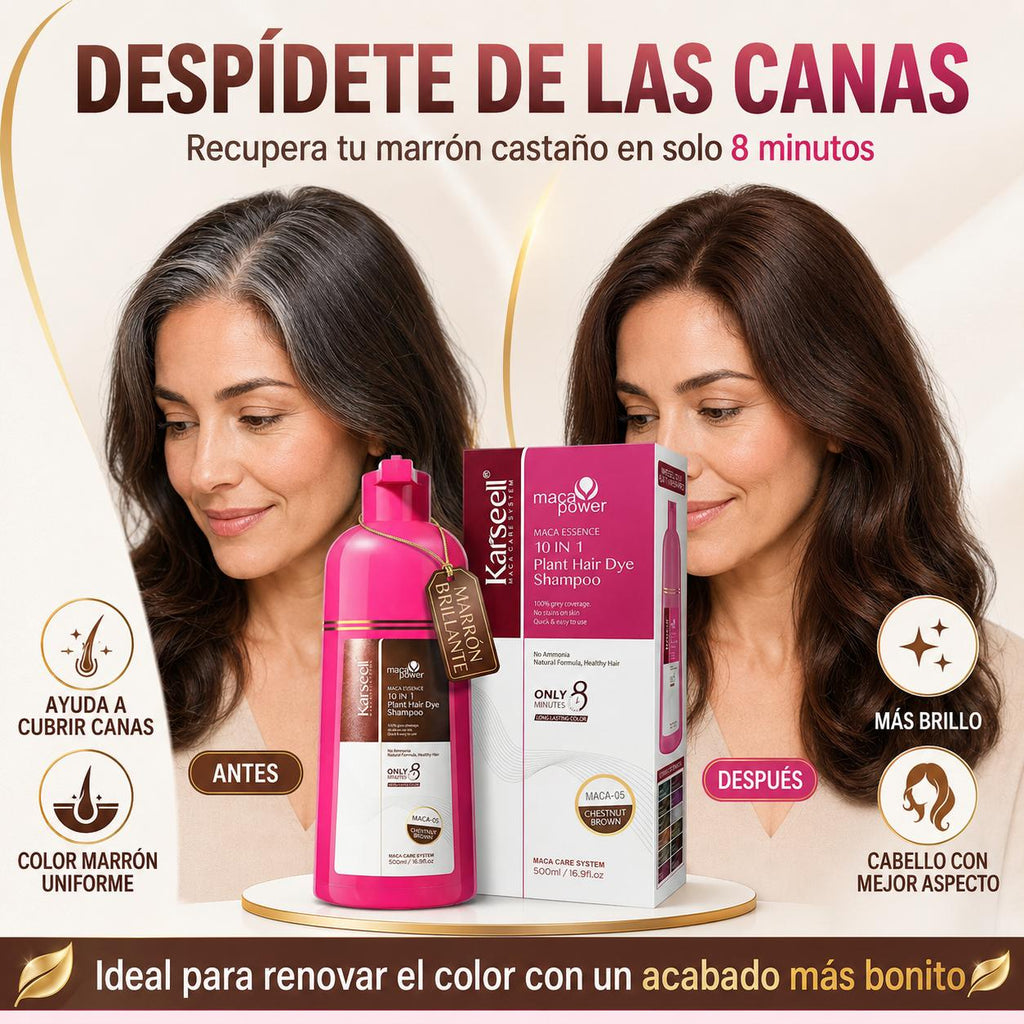 KARSEELL Champú Tinte Castaño Natural Chestnut Brown 500 ml