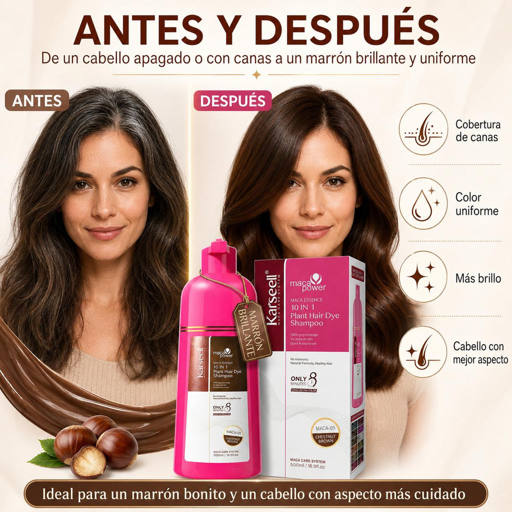 KARSEELL Champú Tinte Castaño Natural Chestnut Brown 500 ml