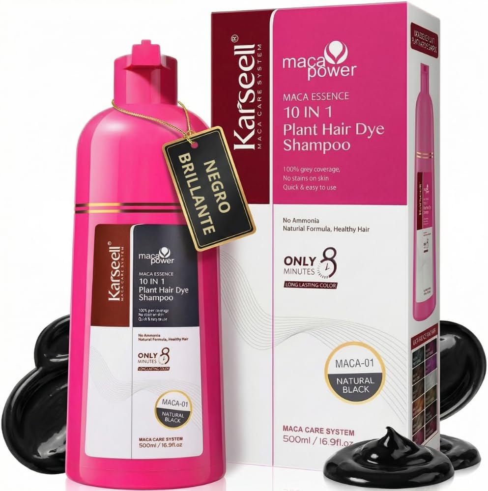 KARSEELL Champú Tinte Negro Natural 500 ml