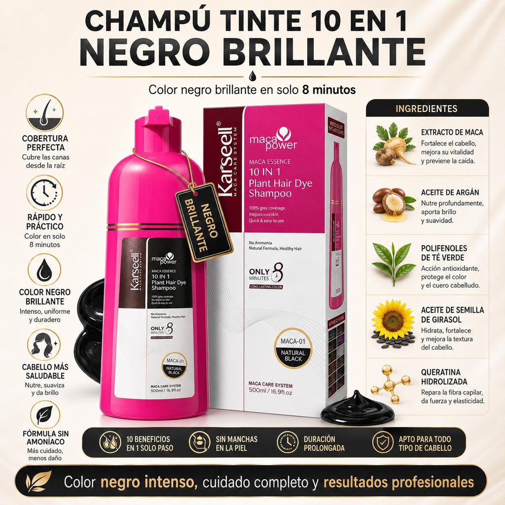 KARSEELL Champú Tinte Negro Natural 500 ml