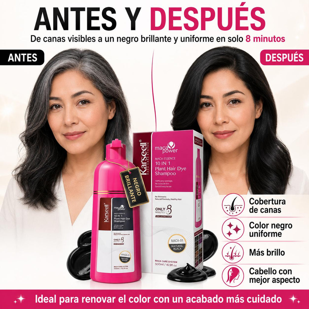 KARSEELL Champú Tinte Negro Natural 500 ml