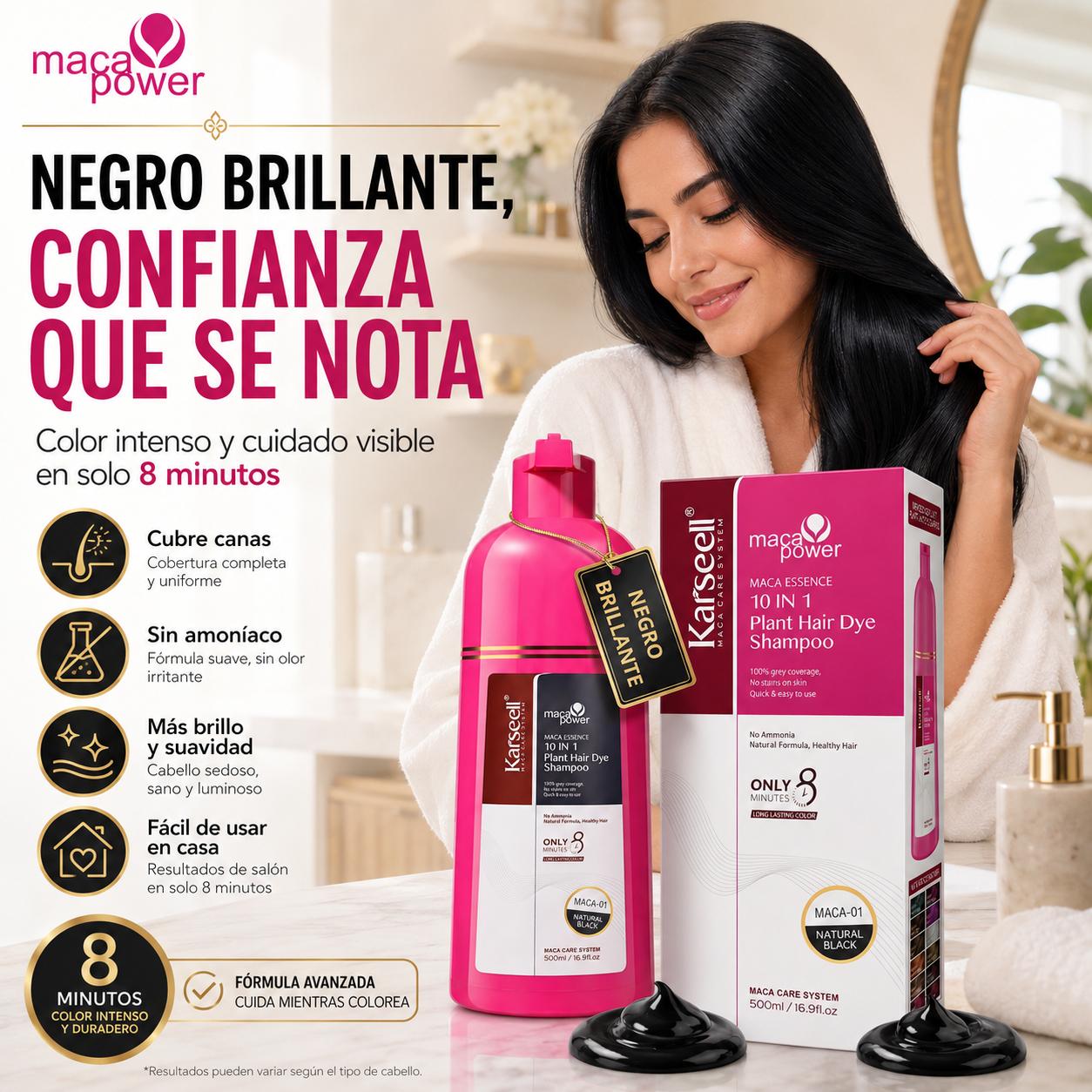 KARSEELL Champú Tinte Negro Natural 500 ml