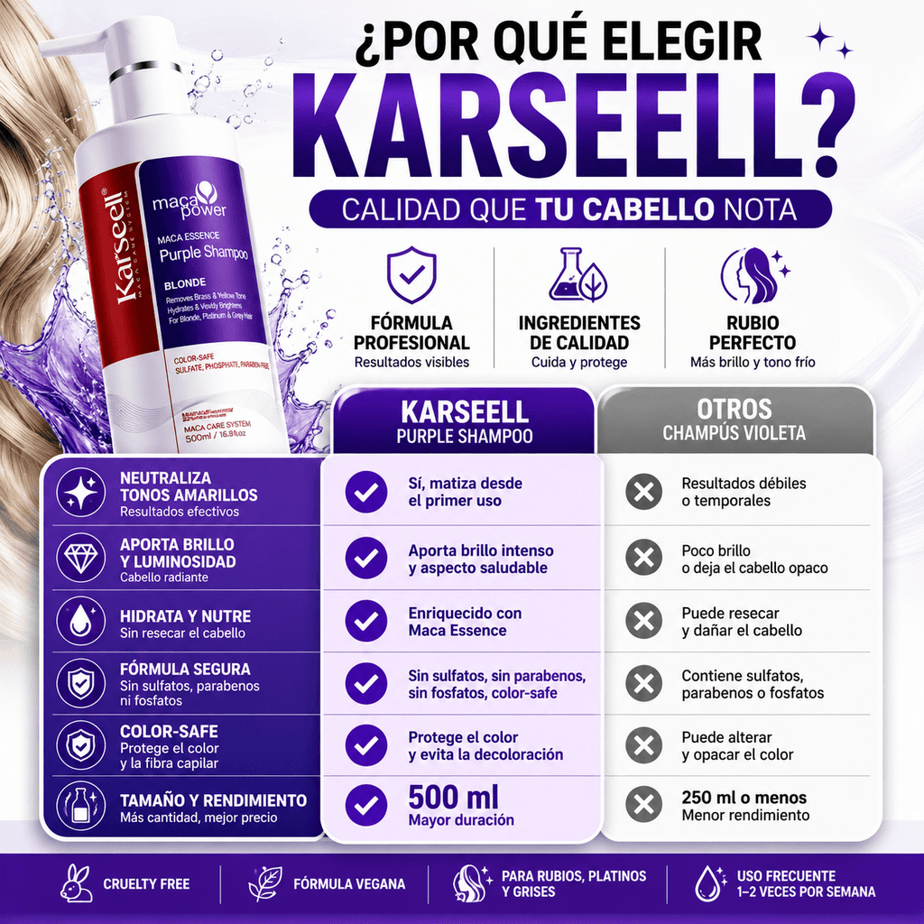 KARSEELL Champú Violeta Profesional Matizador 500 ml