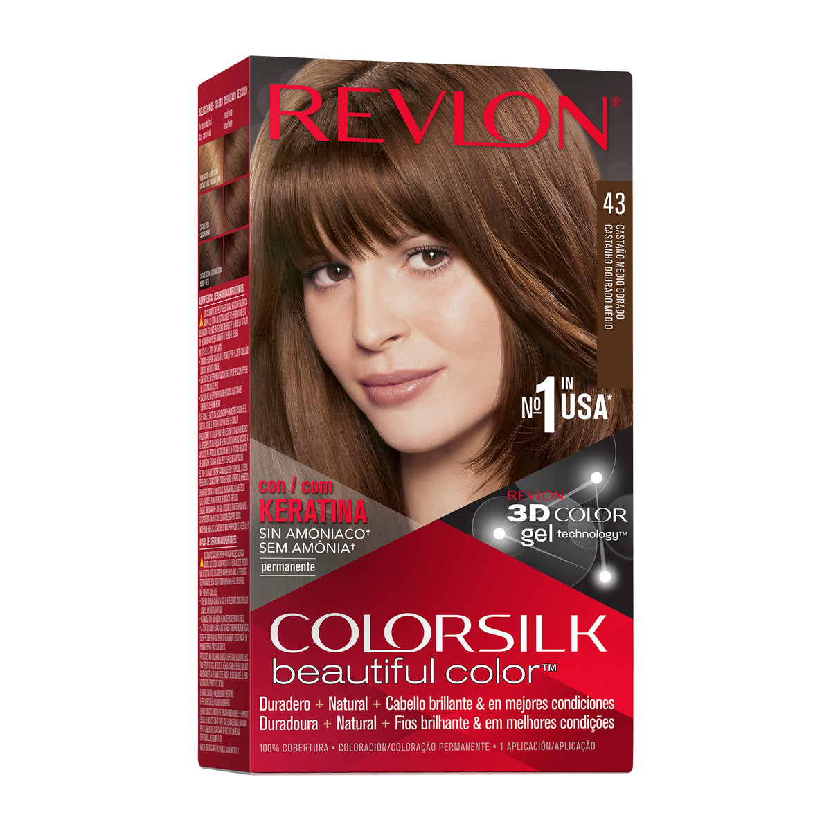 Revlon Colorsilk Tinte Sin Amoniaco - Castaño Rojizo Medio (44)