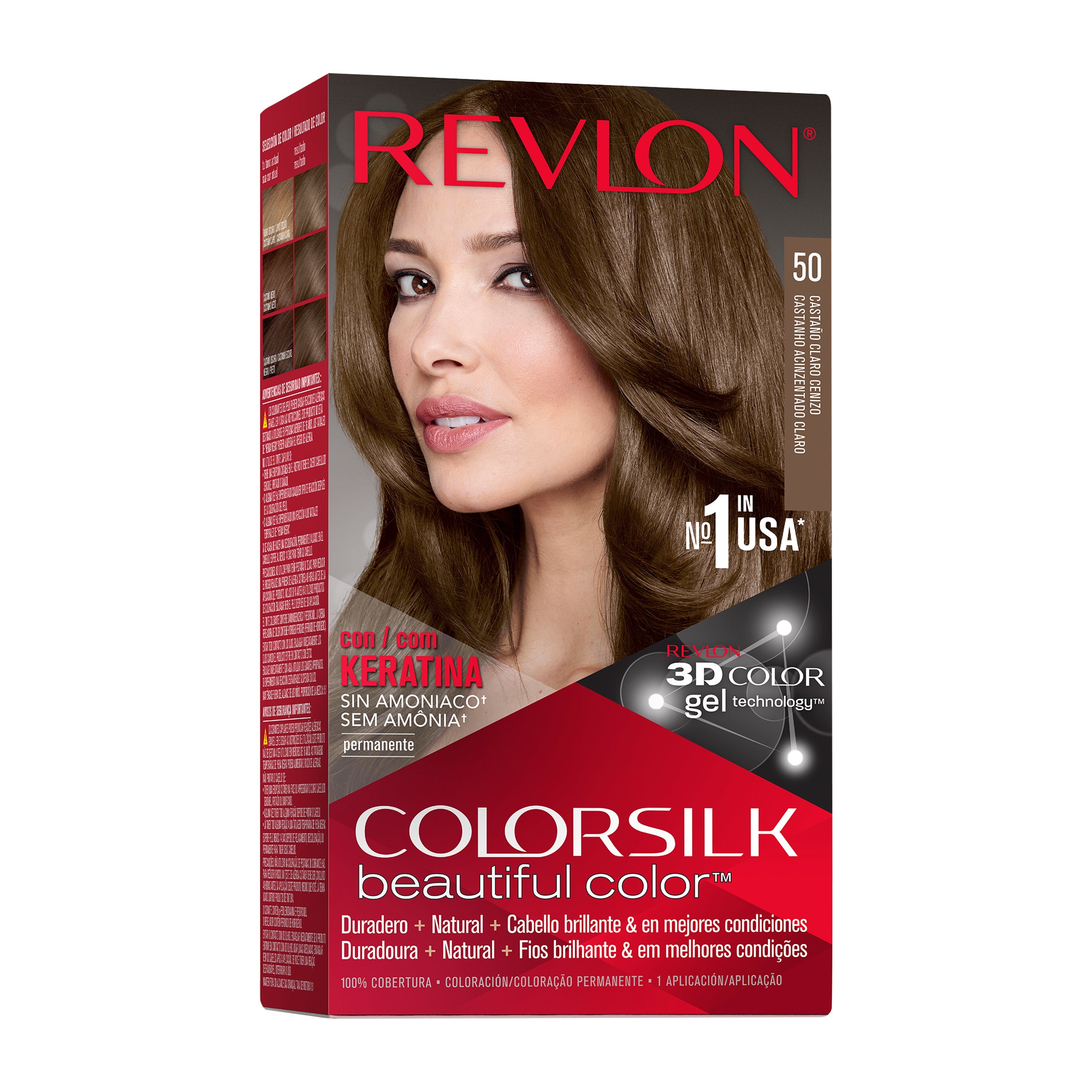 Revlon Colorsilk Tinte Sin Amoniaco - Castaño claro cenizo (50)