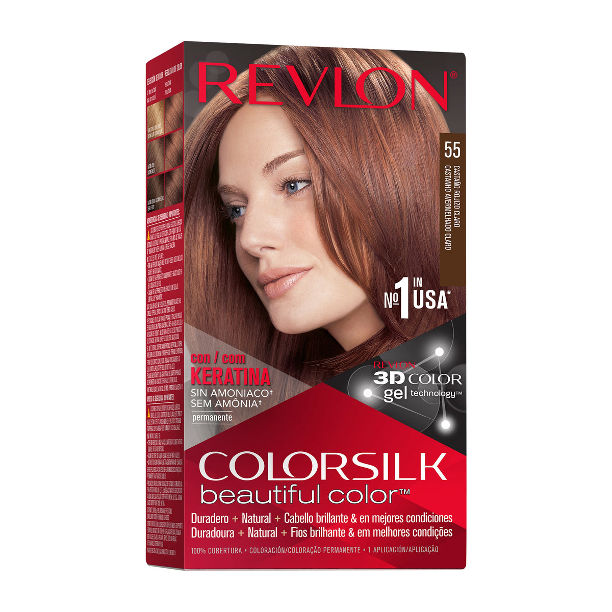 Revlon Colorsilk Tinte Sin Amoniaco - Castaño rojizo claro (55)