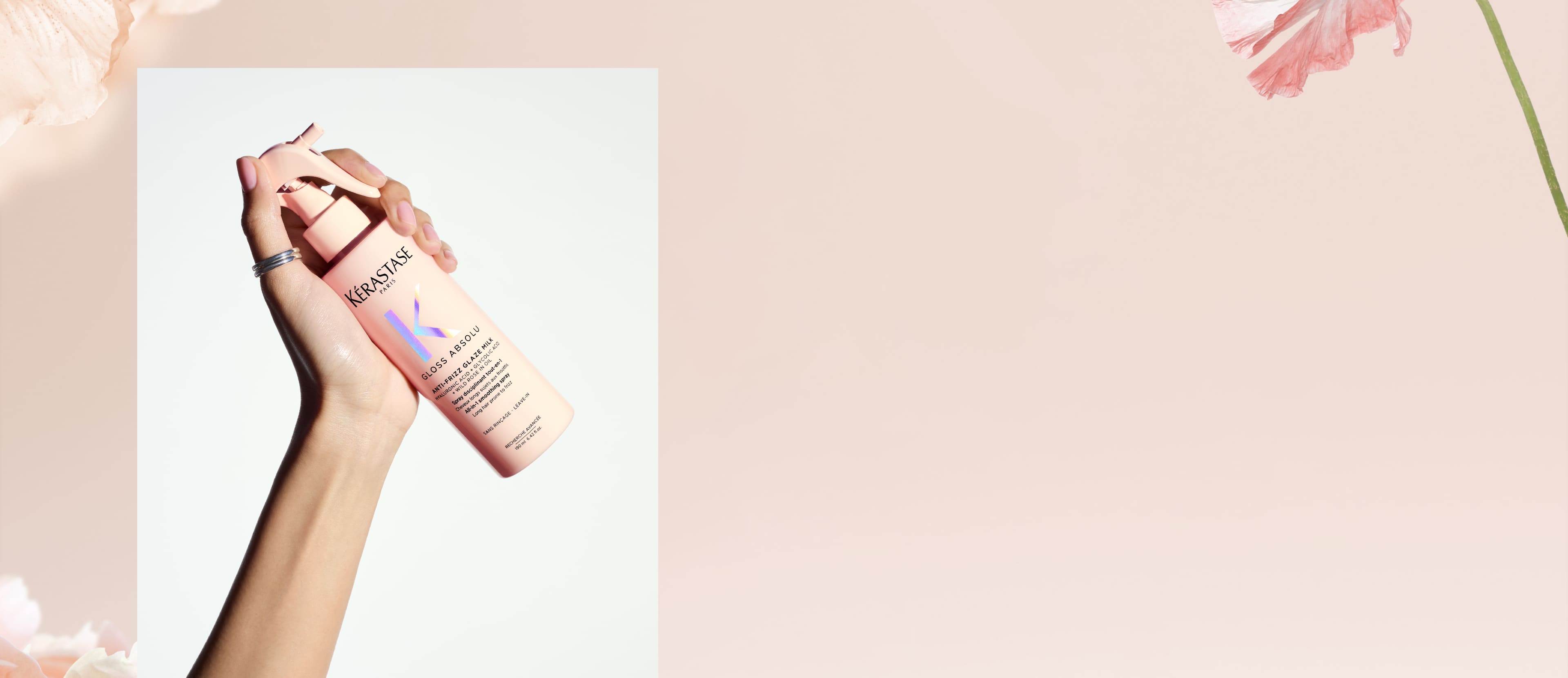 SPRAY  GLOSS ABSOLU ANTI-FRIZZ GLAZE MILK 190ML  Kérastase es un spray suavizante todo en uno para cabello largo con tendencia al encrespamiento.