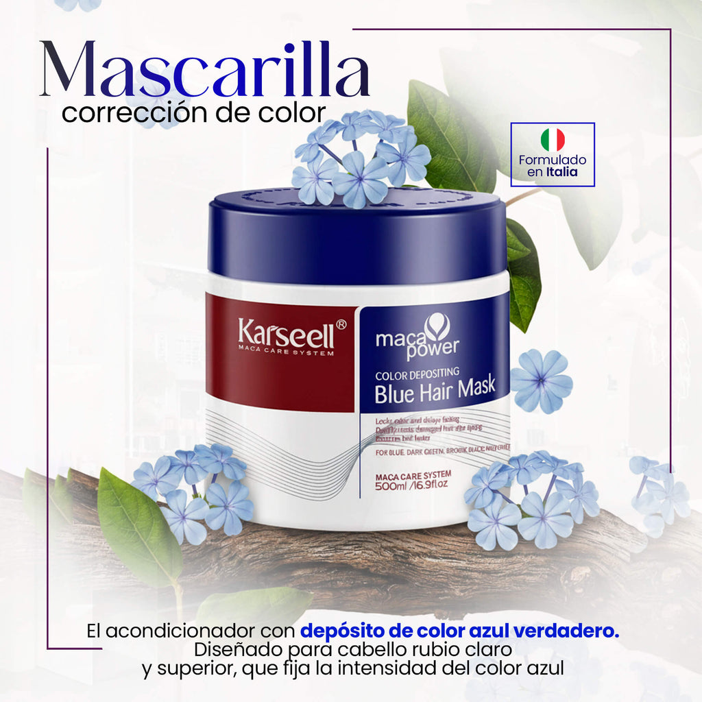 KARSEELL Mascarilla Capilar Pigmentante Azul 500 ml