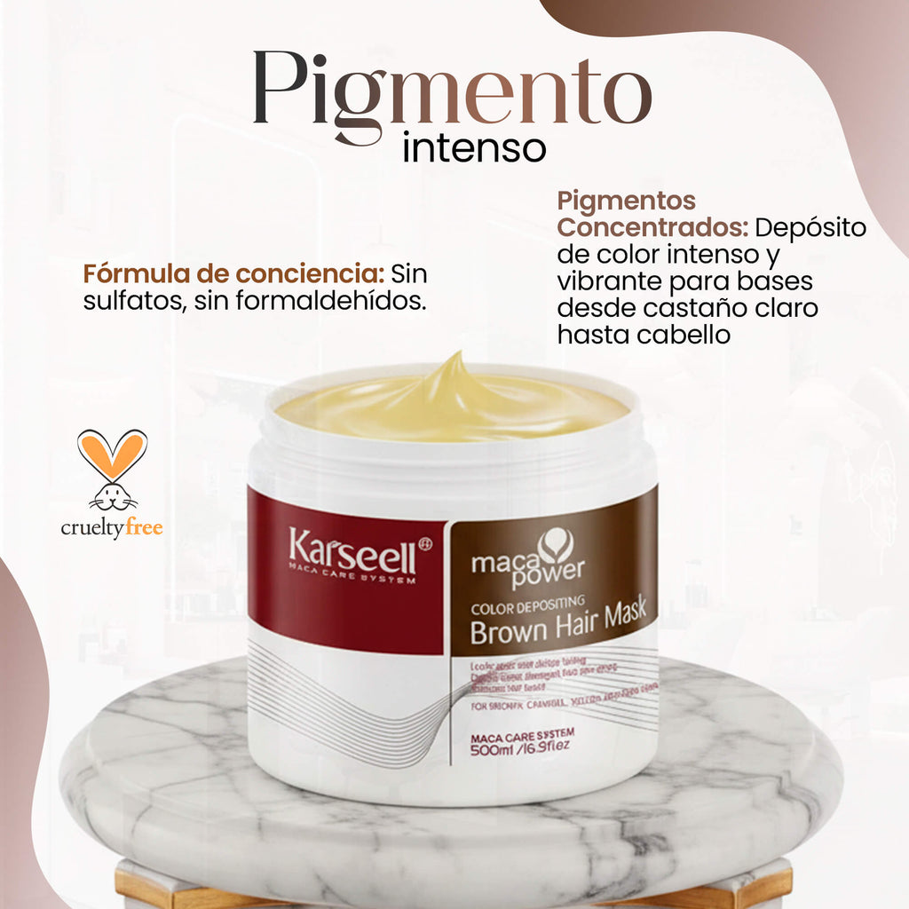 KARSEELL Mascarilla Capilar Pigmentante Marrón 500 ml