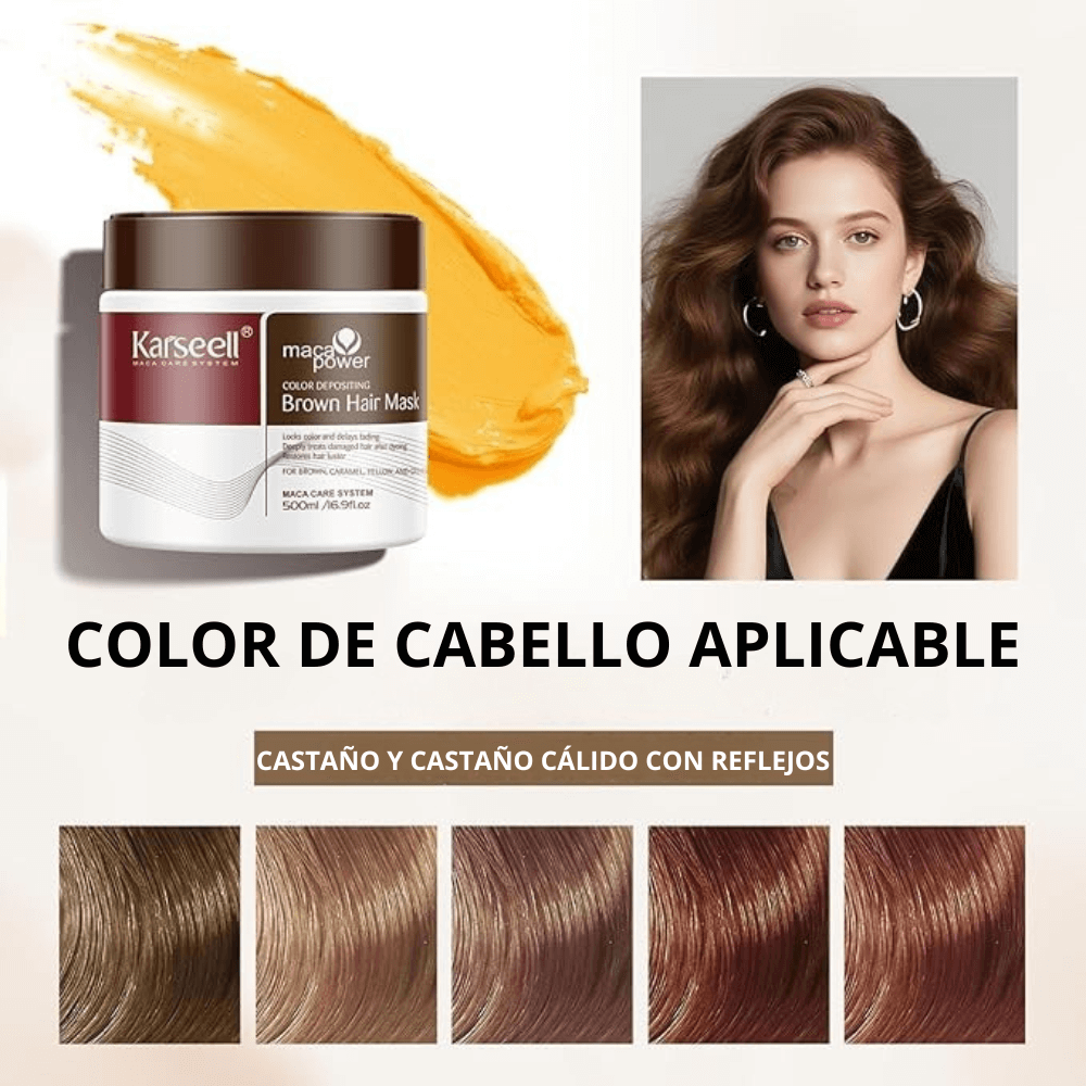 KARSEELL Mascarilla Capilar Pigmentante Marrón 500 ml
