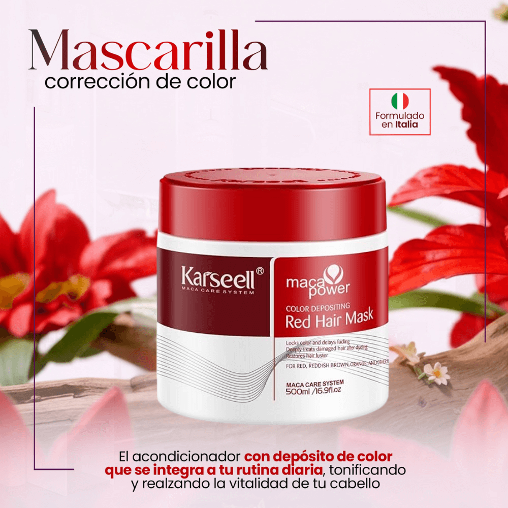 KARSEELL Mascarilla Capilar Pigmentante Roja 500 ml