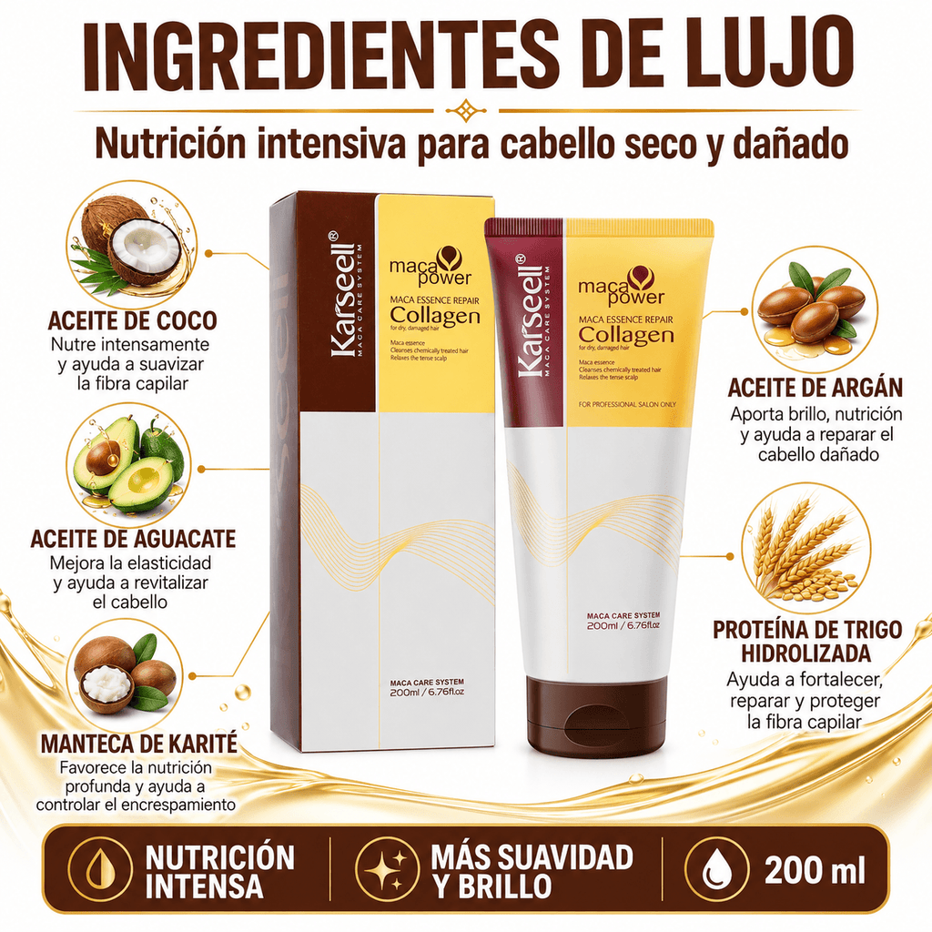 KARSEELL Mascarilla Capilar de Colágeno Formato Tubo 200 ml