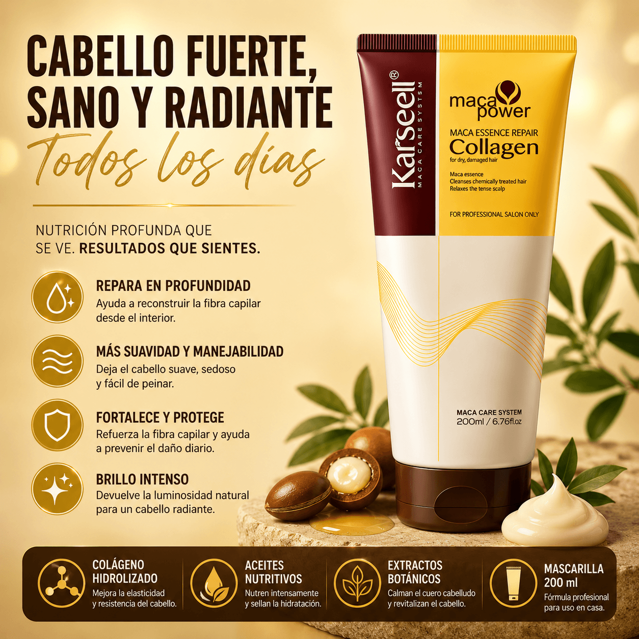 KARSEELL Mascarilla Capilar de Colágeno Formato Tubo 200 ml