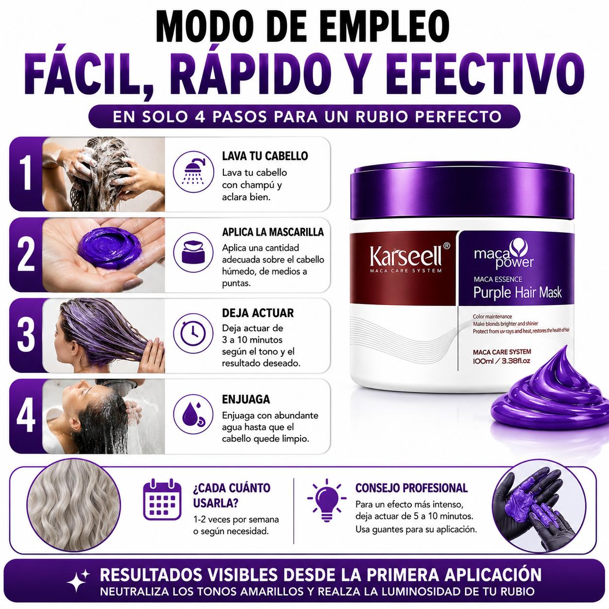 KARSEELL Mascarilla Capilar Violeta Matizadora 100 ml