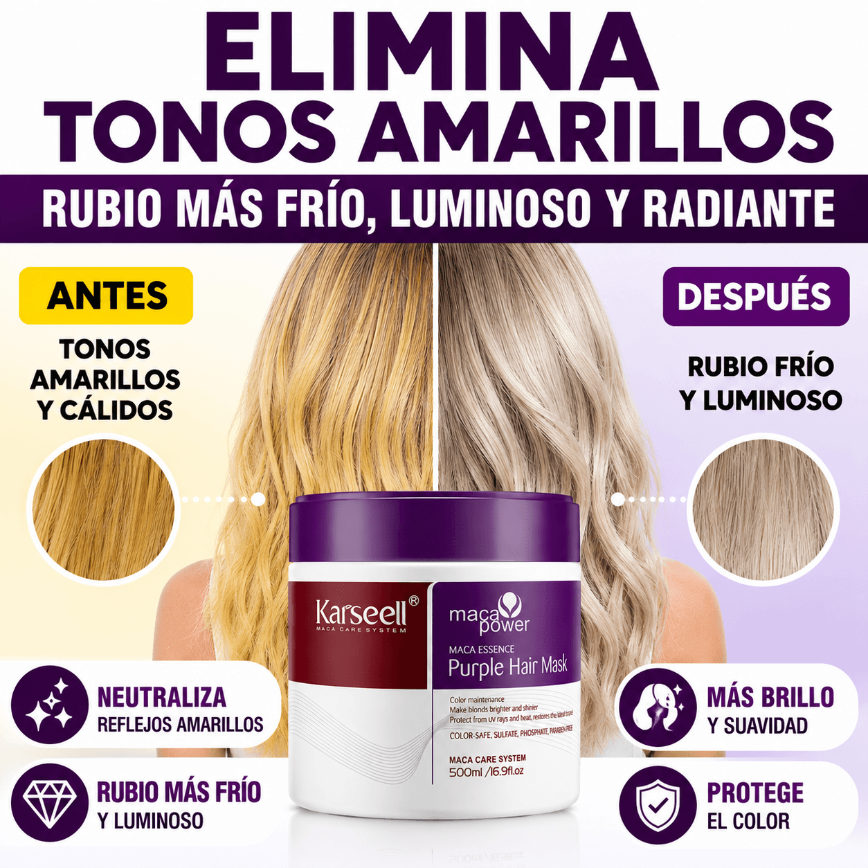 KARSEELL Mascarilla Violeta Matizadora 500 ml