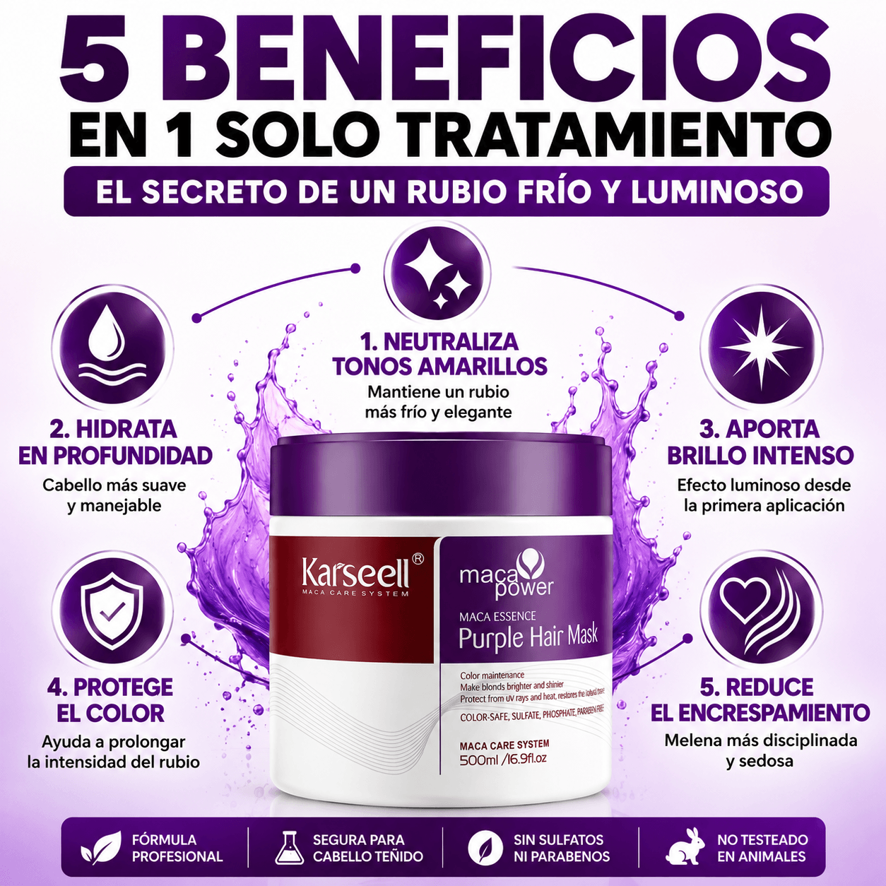 KARSEELL Mascarilla Violeta Matizadora 500 ml