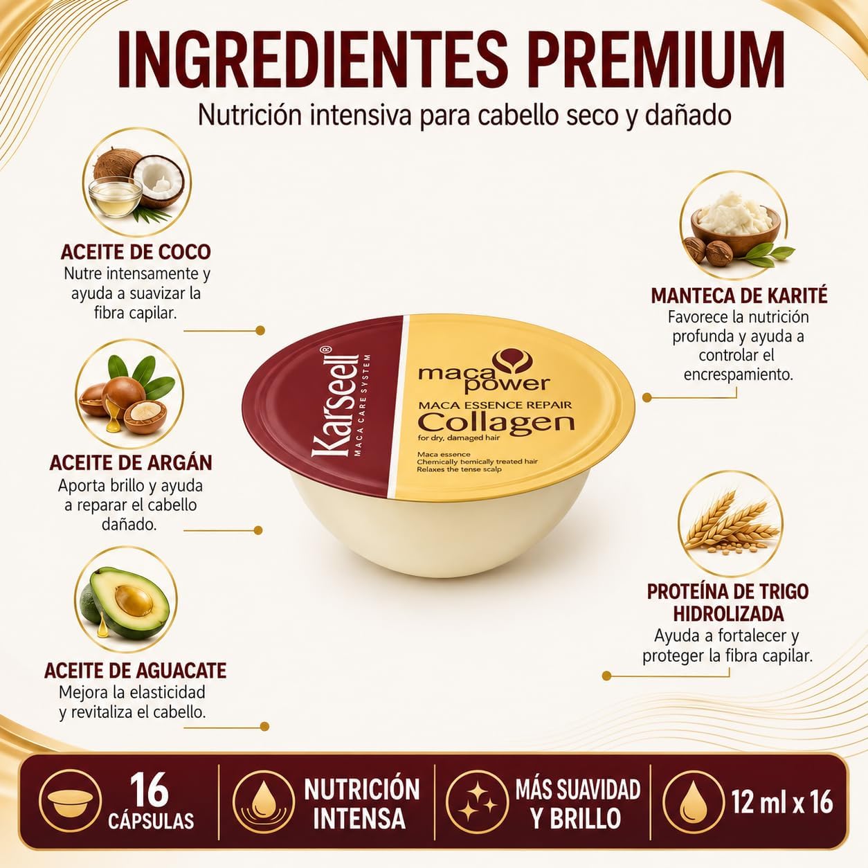 KARSEELL Pack 16 Mascarillas Colágeno Monodosis 16x12 ml