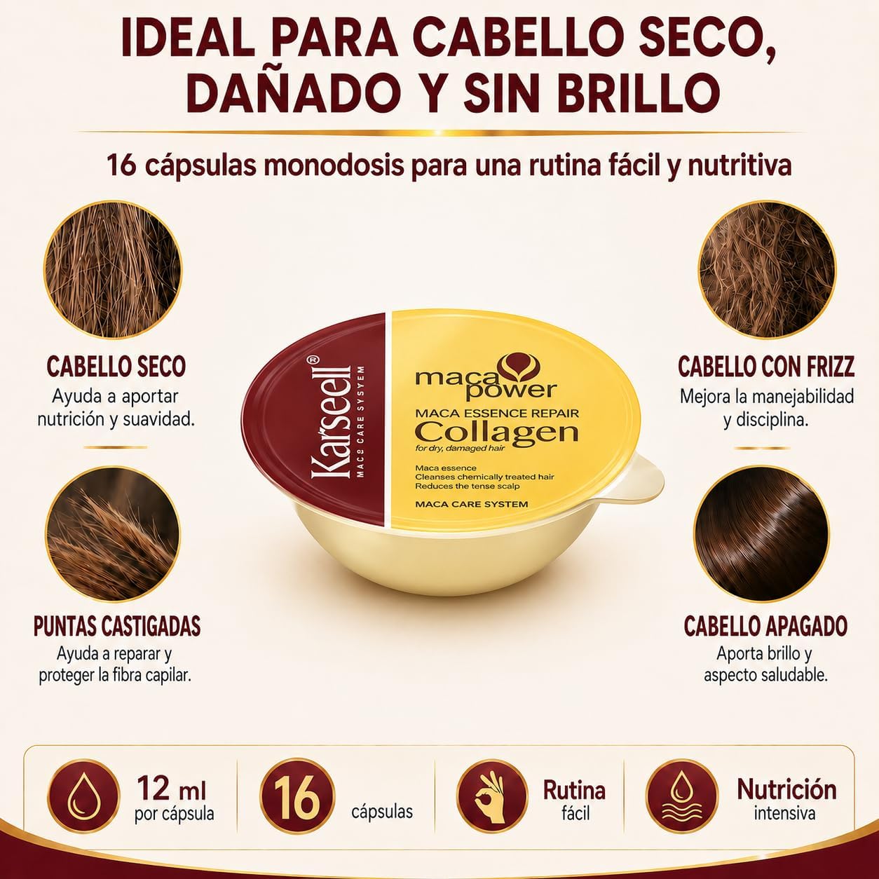KARSEELL Pack 16 Mascarillas Colágeno Monodosis 16x12 ml