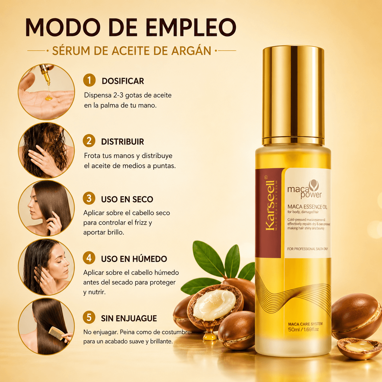 KARSEELL Pack 2 Sérum Capilar Profesional de Aceite de Argán 2x50 ml