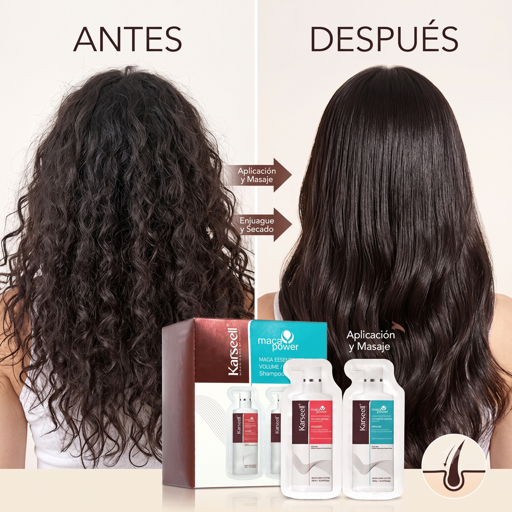 KARSEELL Pack 24 Dúos Champú Voluminizador y Acondicionador Reparador Monodosis 10 ml